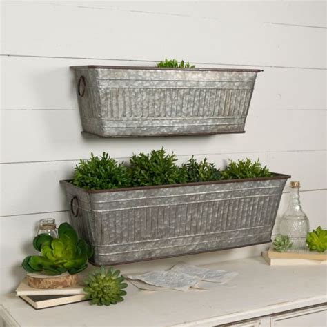 galvanized electrical box|galvanized metal wall plant container.